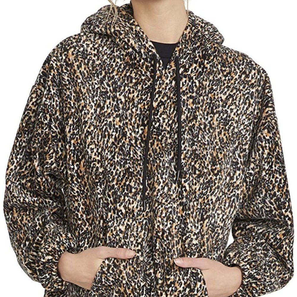 Volcom Straight Zipn Hoodie sz XS/Small in Leopard